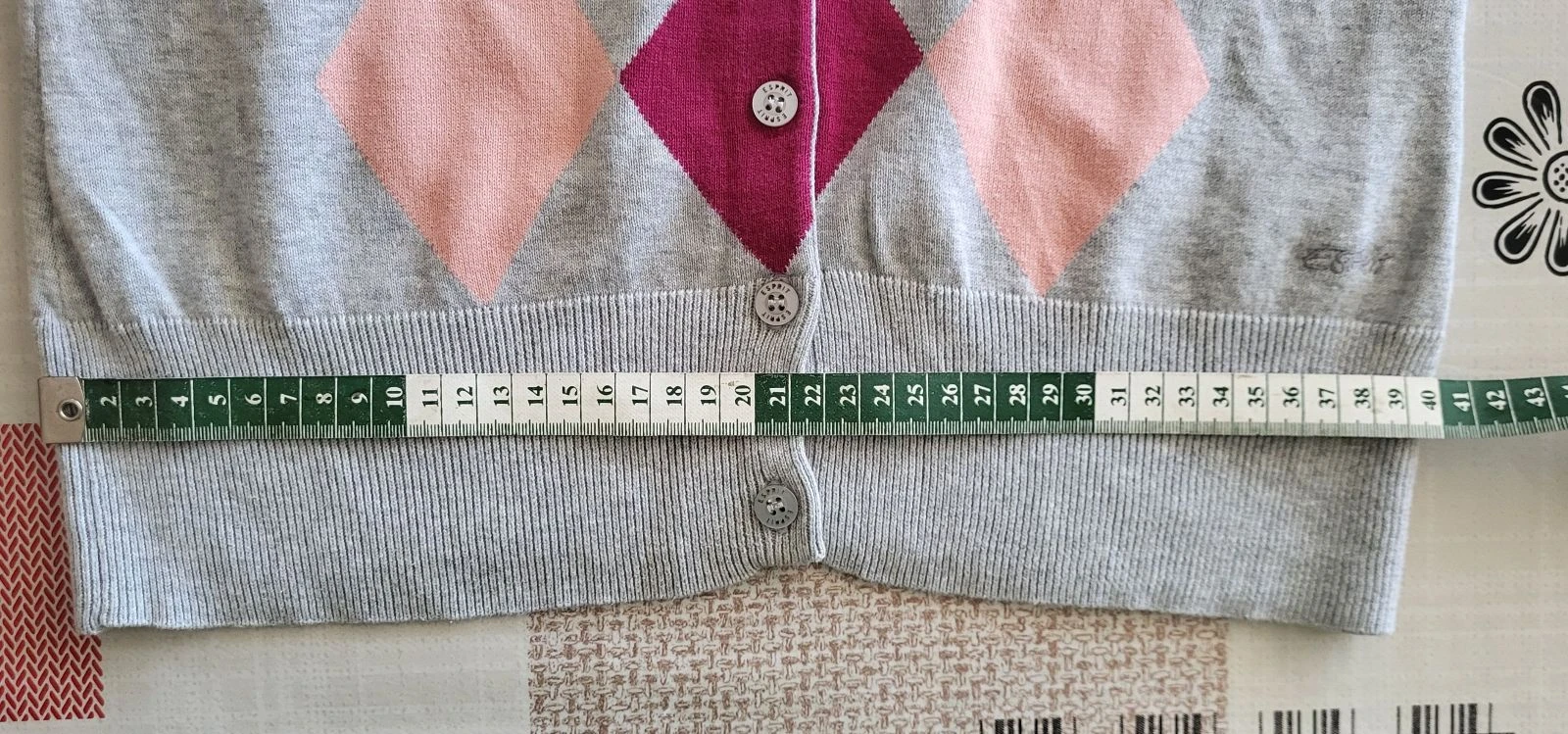 Esprit Cardigan TM/TFr38-Cinza Rosa e Fúcsia - Estilo Burlington em TBE – photo 13